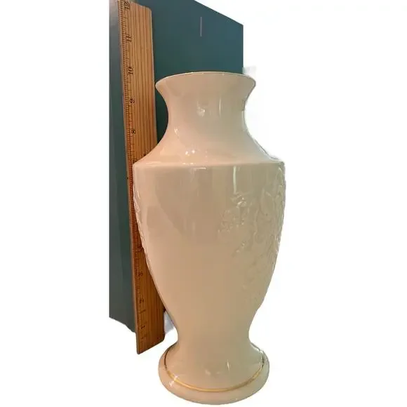 Vintage Lenox Fruits of Life Harvest Embossed Gold Trimmed Vase 9.5